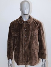 French Vintage 1940s Brown Corduroy Hunting Jacket AU FUSIL Sz L Made in France