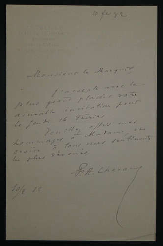 Auguste chéramy lettre - chÉramy,