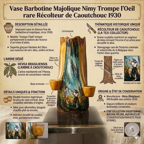 Vase barbotine majolique dlg - majolique,