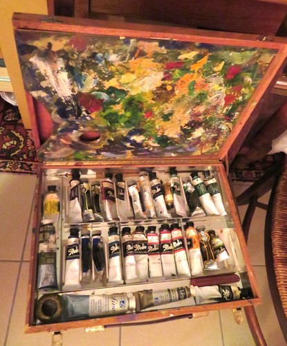 Boîte peintre anc bois - de,