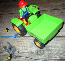 Playmobil-Ancien tracteur & personnage & accessoires- 1999