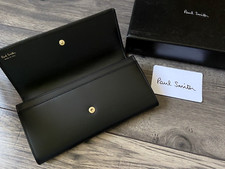Porte-Monnaie Trifold En Cuir Noir Paul Smith Fabriqué En Italie BNIB