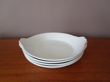 4  CASSOLETTES A GRATIN BLANCHES ALUMINITE FRUGIER DE LIMOGES FRANCE