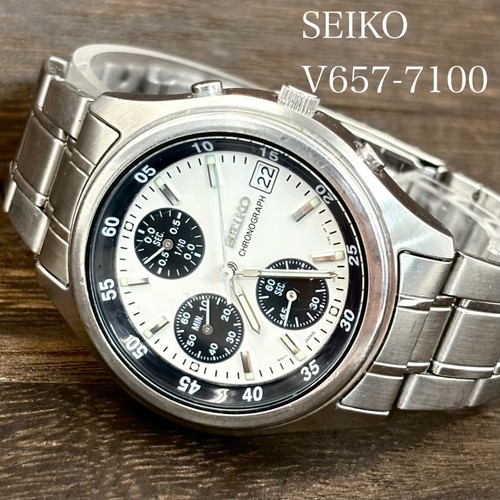 Seiko chronograph panda dial - seiko,