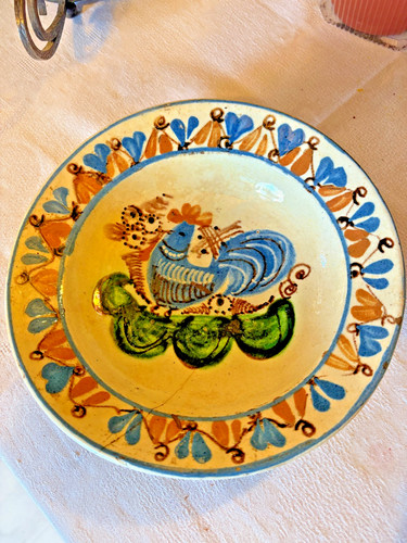 Assiette ancienne faience coq - ancienne,