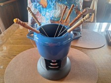 Service à fondue bleu fonte
