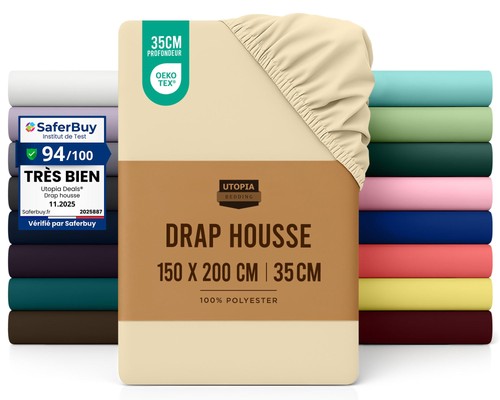 Drap Housse - Beige, 150 x 200