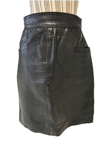 Jupe noir cuir - , d'agneau