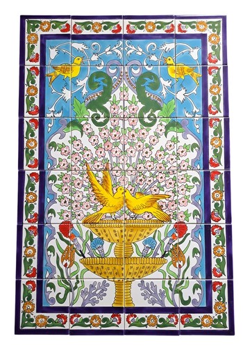 Image tuile oiseau fontaine - image,