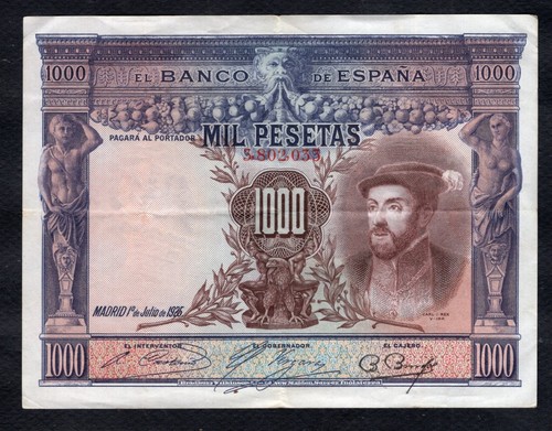 Espagne 1000 pesetas 1925 etat - 1000,