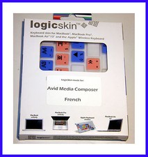 LOGICKEYBOARD LOGICSKIN MACBOOK UNIBODY AVID MEDIA COMPOSER AZERTY FRENCH NEW