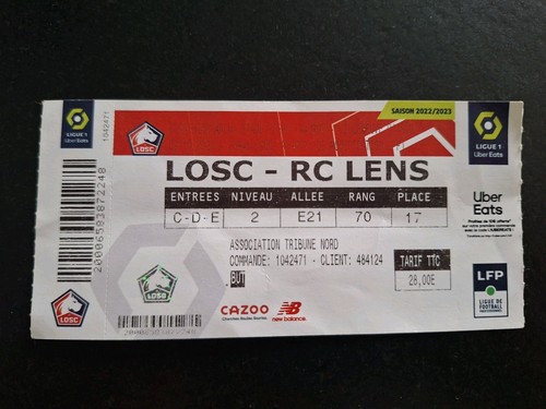 Billet match lille losc - lille, lens