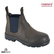 Roamers B820GB Enfants Garçons Smart Ciré Marron à Enfiler Cuir Bottines Chelsea
