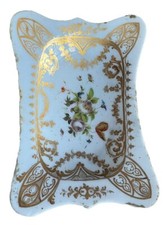 Coupe vide-poche Napoléon III Opaline centré de Fleurs & décors Dorés