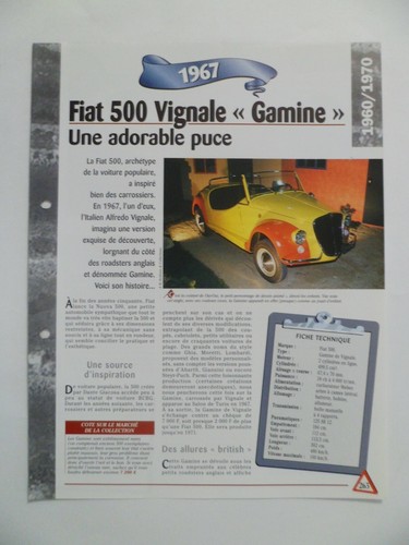 Carte fiche auto fiat - fiche, 500