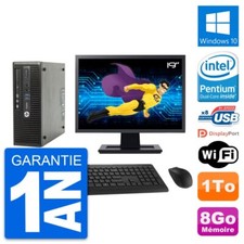 PC HP ProDesk 400 G3 SFF Ecran 19" G4400 RAM 8Go Disque 1To Windows 10 Wifi