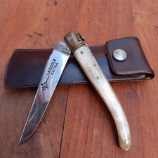 Joli Couteau Régional LAGUIOLE EXTRA G.DAVID Manche en Corne Avec Étui 