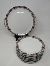 Plat A Gâteau Et Assiettes A Dessert Limoges Balleroy Freres (D)