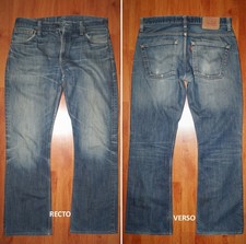 JEANS LEVIS 507 / 512 "Bootcut" W33 L32 (FR t43) bleu foncé délavé 3400