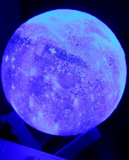 3D LED Moon Light Lamp with wooden base Bedroom Night Light