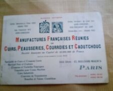 CARTE POSTALE Publicitaire Manufacture de Peausserie , Courroies, PARIS