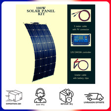 Kit Solaire Souple Panneau Solaire Régulateur Cable Camping-Car Bateau