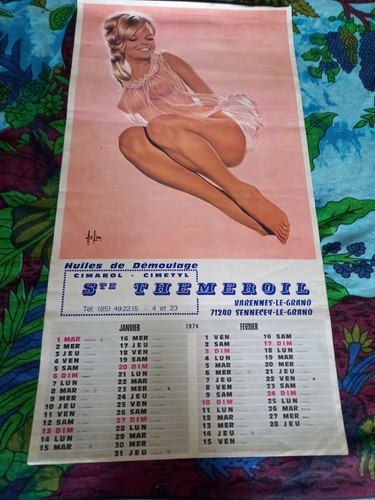 Calendrier aslan pin - calendrier, 1974