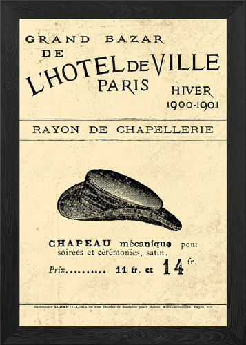 Chapeau claque 1900 framed - claque,