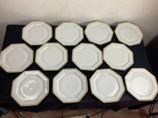 12 assiettes porcelaine de limoges COQUET modèle lotus filets cloisonnés