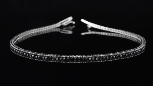 Tennis bracelet blanc 18kt - or,