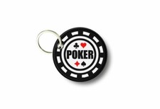 Porte cle cles clef brode patch ecusson jeton poker jeux carte