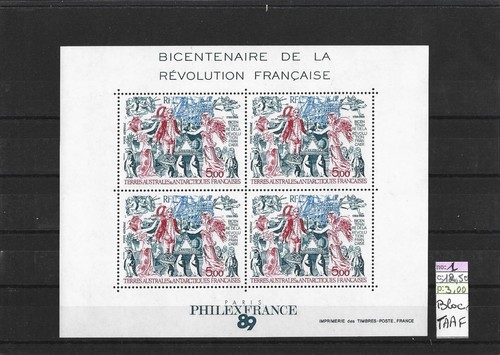 Timbres taaf bloc - bloc, philexfrance