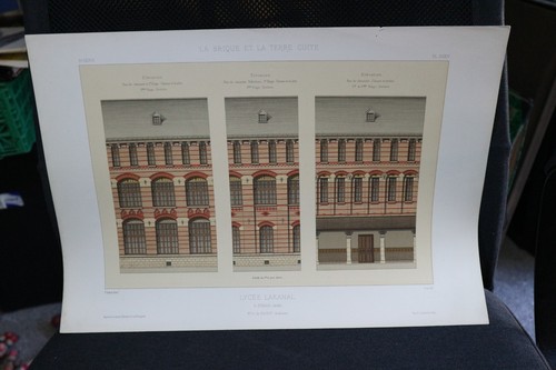 Lithographie xixe architecture - xixe,