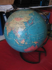 ++"512.5"  Ancien Grand Globe Terrestre  carte Taride Paris vintage  60/70