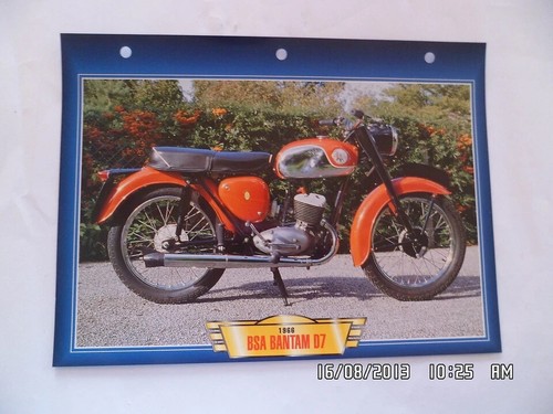 Carte fiche moto 1966 bsa - moto,