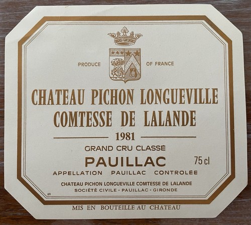 étiquette château pichon - Étiquette,