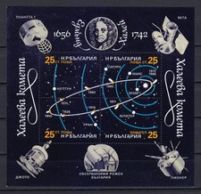 Bulgarie 1986 MNH Mi Block 162A Sc 3153 La comète de Halley et le système...