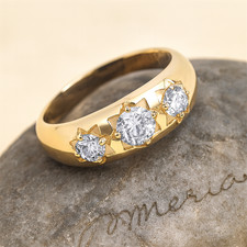 Bague homme trois pierres - , or