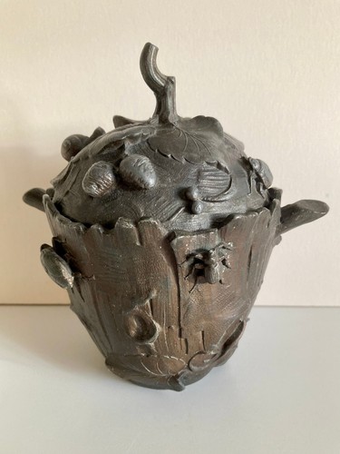 Ancien pot vase couvert - ancien,