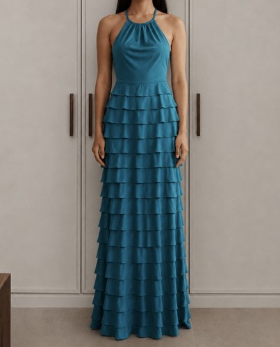 Robe longue bleue turquoise