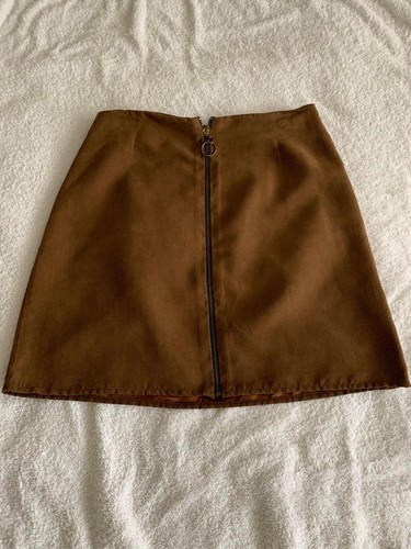 Mini jupe zippée - en, daim