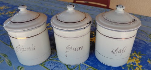 Anciens pots émaillé café - anciens, 3
