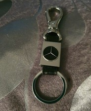 porte clé mousqueton  Mercedes vraie cuir +métal robuste 