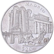 [#1116964] Liberia, 20 Dollars, 2000, Madrid, Silver, AU