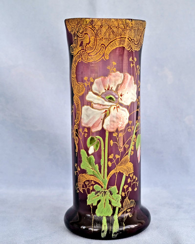 Legras vase fond violet - legras,