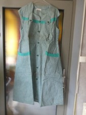 Ancienne robe  tablier très vintage TBE  KATYNOR  t 48 verte  fd de confection