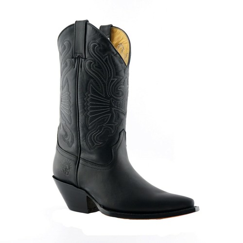 Bottes cuir noir buffalo - bottes, en