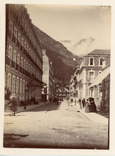 France, Cauterets, Le Grand Hôtel d'Angleterre et le boulevard Latapie Flur