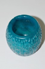 -ANCIEN POT A CRAYONS ALBATRE BLEU GUENINE ALABASTER HAND CARVED Made in ITALY