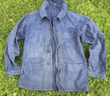 Ancienne Veste De Travail Le Mont St Michel Vpockets 1930 Biaude Blaude Bleu